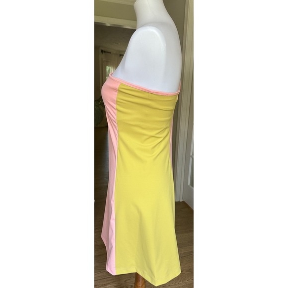 Outdoor Voices One Shoulder Dress Medium Nectarine Dijon Colorblock NWT - Picture 4 of 9